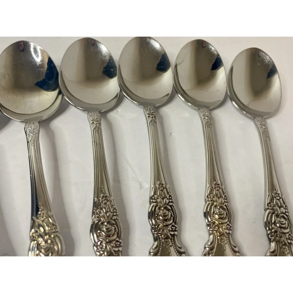 Oneida Wordsworth Stainless Oval Soup Spoons 6 7/8